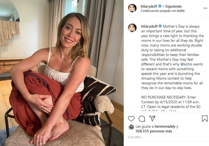 Hilary Duff reacted to the accusations made against her. Photo:Instagram