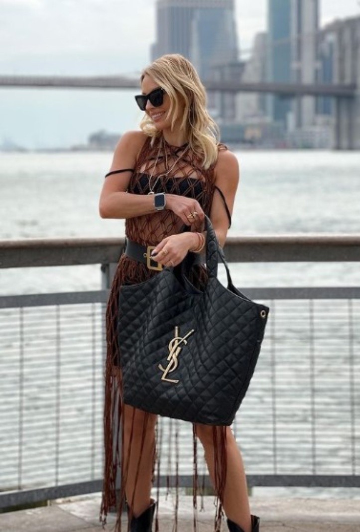 Irina Baeva, Russian model and Gabriel Soto's fiancée, showed off an expensive Saint Laurent bag