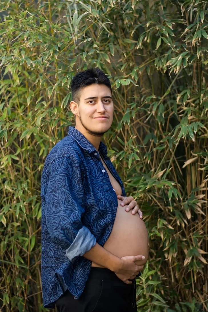 Pregnant with twins, he says he will be a dad, he feels very masculine. Photo: Noelia Vivas