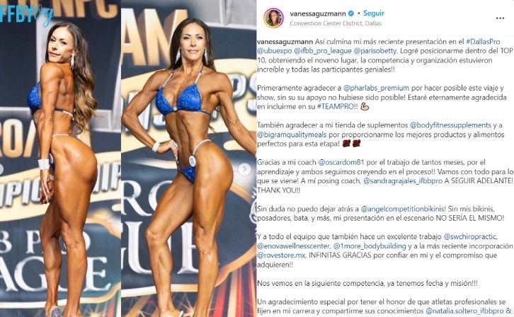 In blue bikini Vanessa Guzmán in TOP 10 in fitness competition. Photo: Pexels